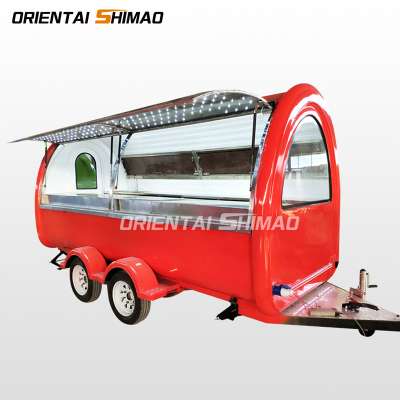 with led lights new red food truck ice cream food trailer coffee foodtruck