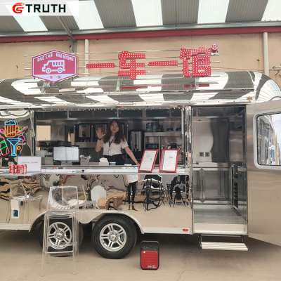 TRUTH New Unique design food trailer Hot dogs Food cart Stainless Steel Mobile Ice Cream snack food truck For Sale