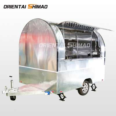 stainless steel mobile food trailer the snacks food trucks hot dog food cart